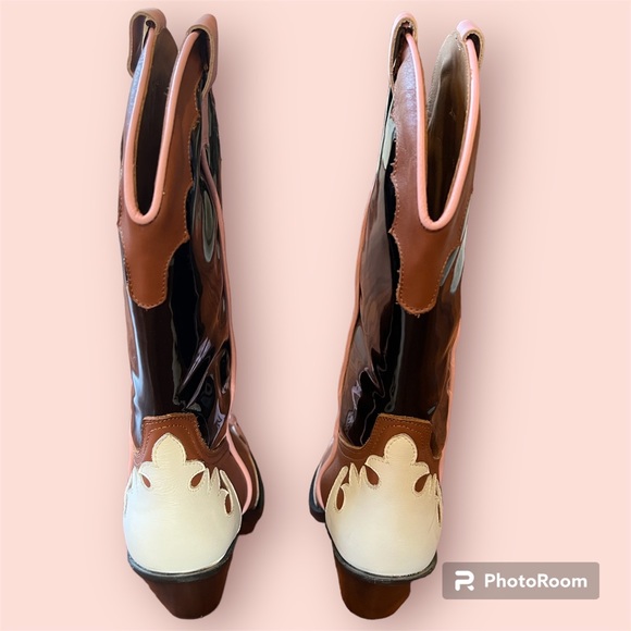 TORAL MULTI COLORED COWBOY BOOTS (PINK BLACK PATENT LEATHER) NEW SZ 8.5 REVOLVE - Picture 3 of 9